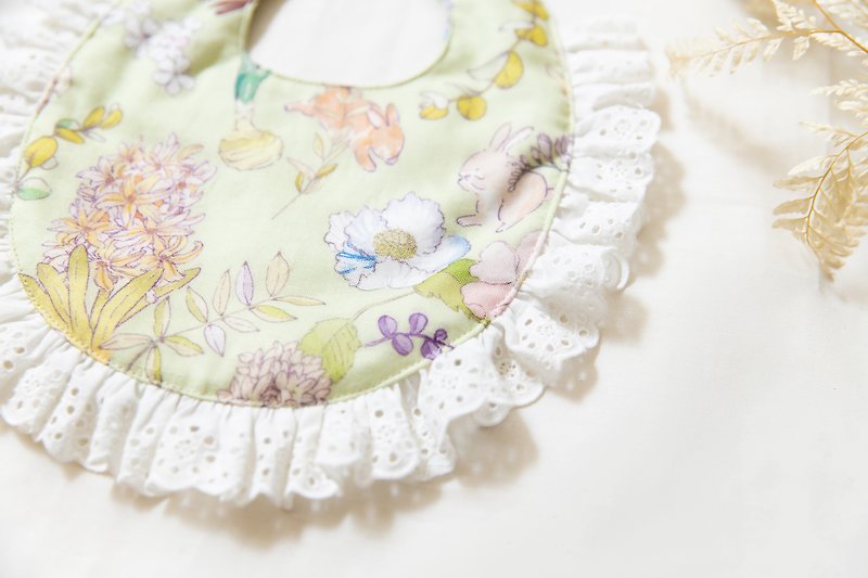 [Double yarn + breathable and waterproof] Egg Princess bib pocket saliva towel Charlotte TPU embossed cotton cloth - ผ้ากันเปื้อน - ผ้าฝ้าย/ผ้าลินิน สีเขียว