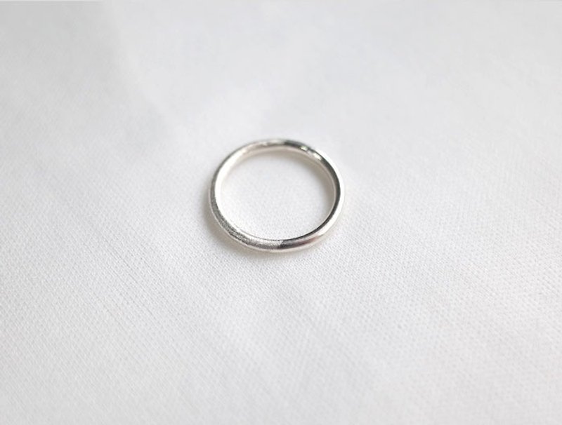 ni.kou sterling silver semi-sand pattern single ring for men and women - General Rings - Other Metals 