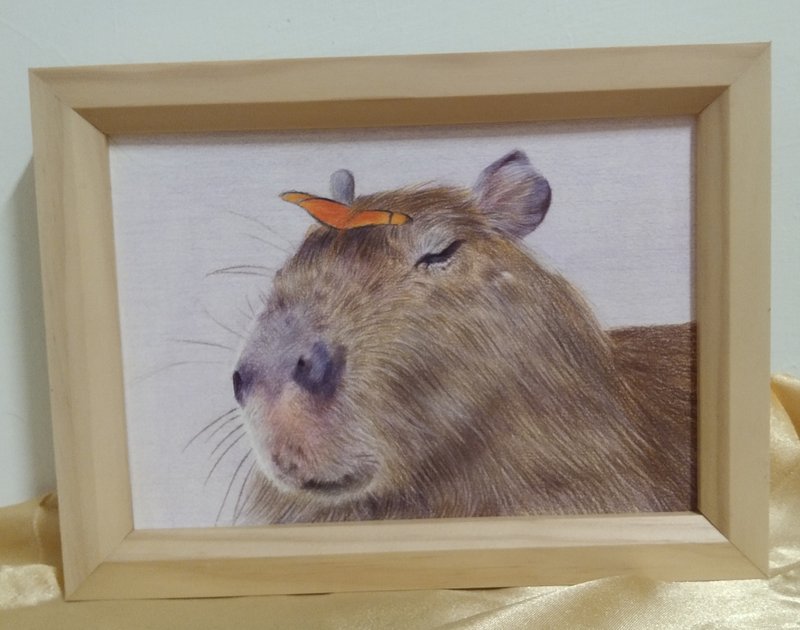 Decoration/Capybara/Colored pencil drawing/Original manuscript/Framed - โปสเตอร์ - กระดาษ 