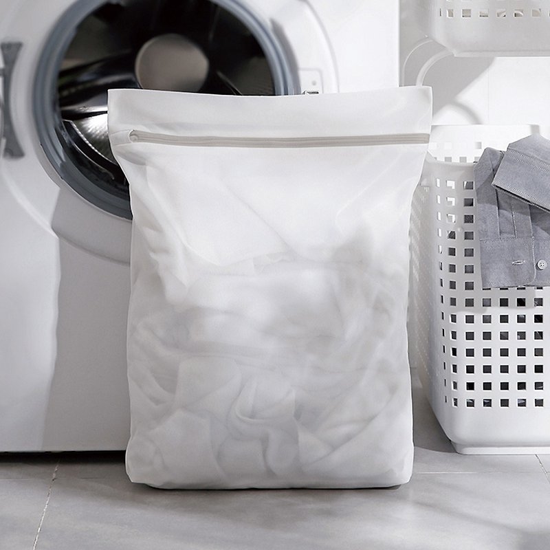 日本霜山 方形細網抗變形衣物收納/洗衣袋-3入 - 洗衣液/衣物清潔 - 聚酯纖維 白色
