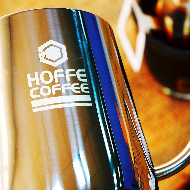 HOFFE stainless steel hanging ear hand pot 250ml coffee fine mouth pot - แก้วมัค/แก้วกาแฟ - โลหะ ขาว