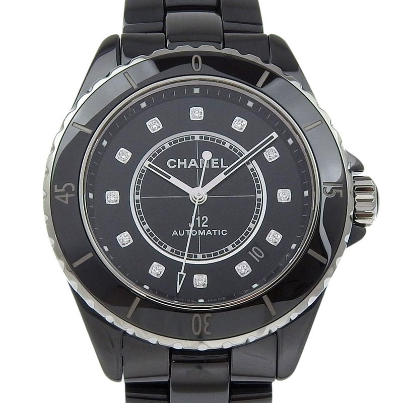 【日本直送】シャネル CHANEL J12 腕時計 12Pダイヤ cal.12.1 H5702 セラミック 自動巻き アナログ表示 ブラック文字盤【中古】 - 女錶 - 陶 黑色