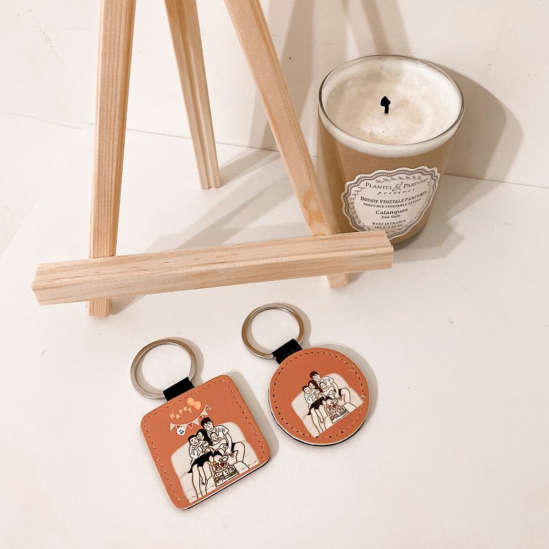 Xiyan painted leather keychain/Christmas set buy one get one free - ที่ห้อยกุญแจ - วัสดุอื่นๆ 