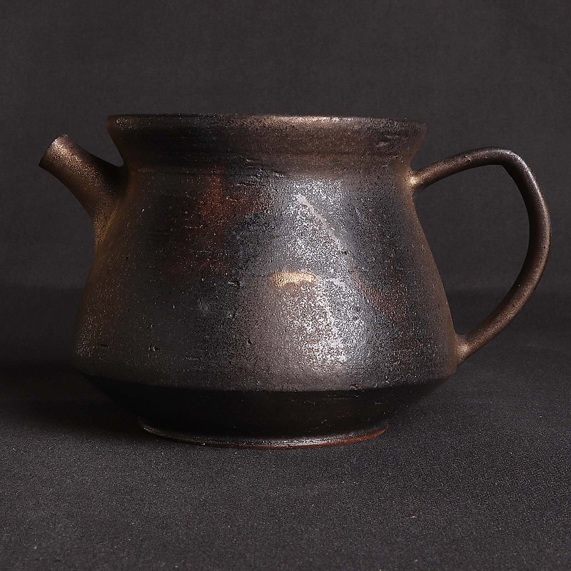 Ming bud kiln l bronze copper glaze tea sea - ถ้วย - ดินเผา สีทอง