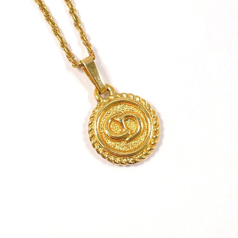 【日本直送 中古美品】クリスチャンディオール Christian Dior ネックレス CDロゴ ラウンド メタル ゴールド アクセサリー - 項鍊 - 貴金屬 金色