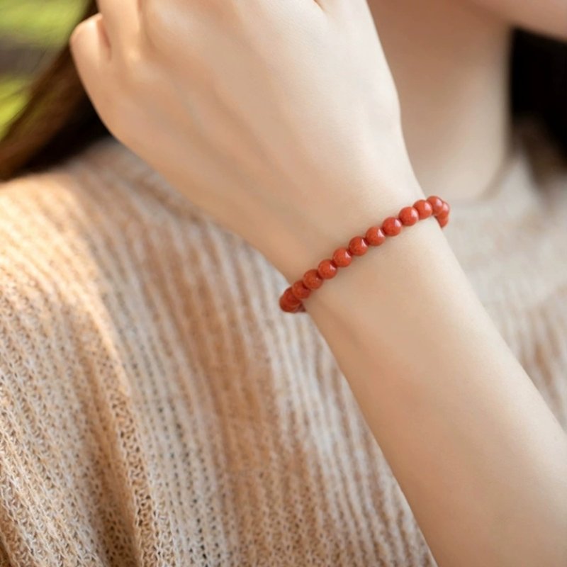 Auspicious Red Agate Bracelet - สร้อยข้อมือ - หยก สีแดง