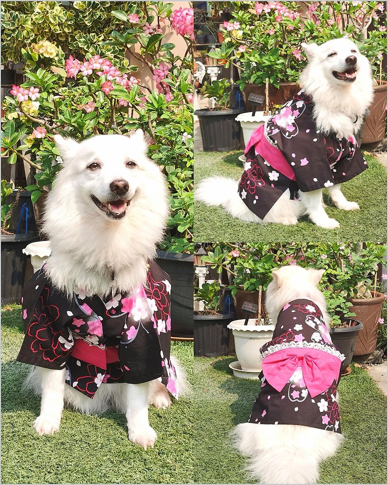 ยูกาตะน้องหมาผู้หญิง Female Dog Yukata - ชุดสัตว์เลี้ยง - ผ้าฝ้าย/ผ้าลินิน 