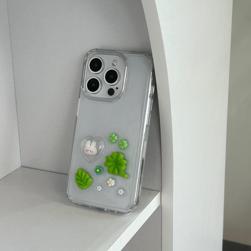 clover rabbit phone case - 手機殼/手機套 - 其他材質 