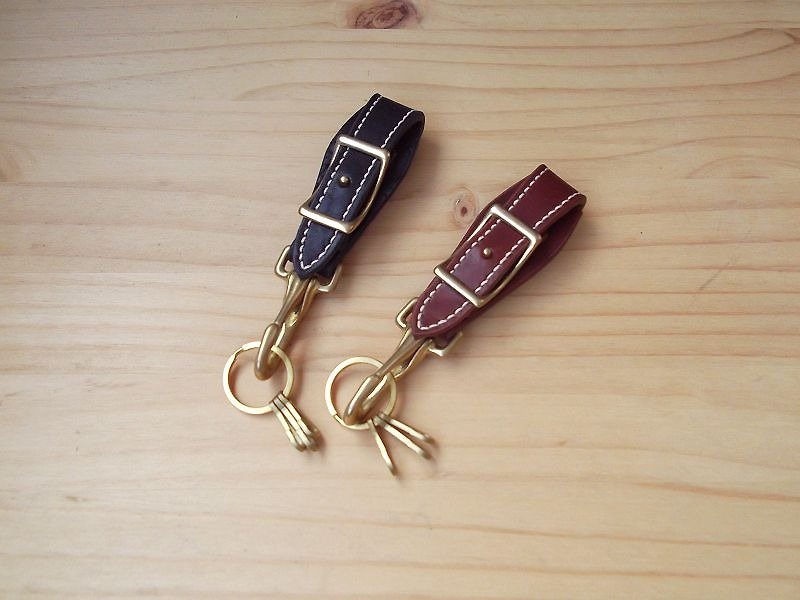 皇家馬鞍革鑰匙套 　UK 馬鞍革 黃銅 騎士 - 鑰匙圈/鎖匙扣 - 真皮 多色