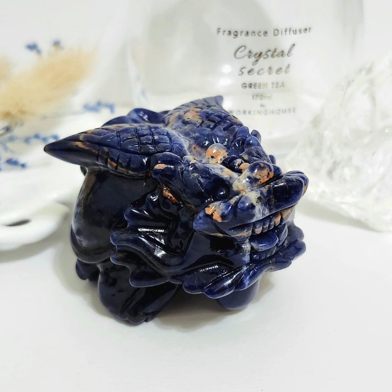 飛天藍紋石龍龜/開拓眼界/飛黃騰達之水晶 - 擺飾/家飾品 - 水晶 藍色