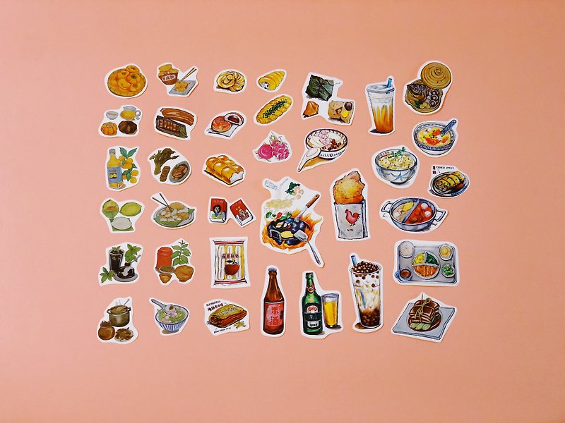 DIY Taiwanese Food Stickers Set - สติกเกอร์ - กระดาษ 