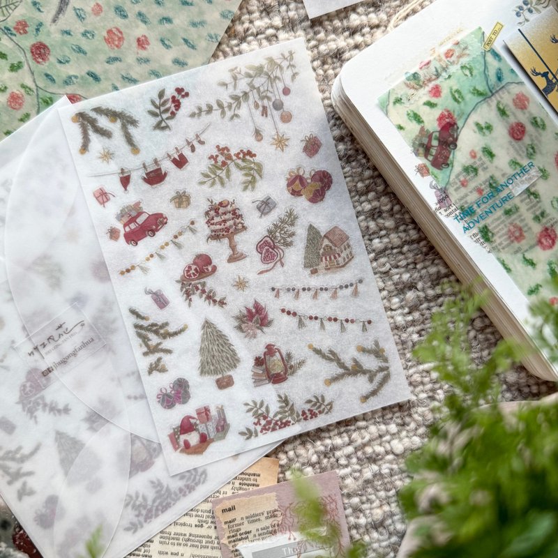 森林裡的聖誕派對 轉印貼紙包 手帳貼紙 - 貼紙 - 紙 