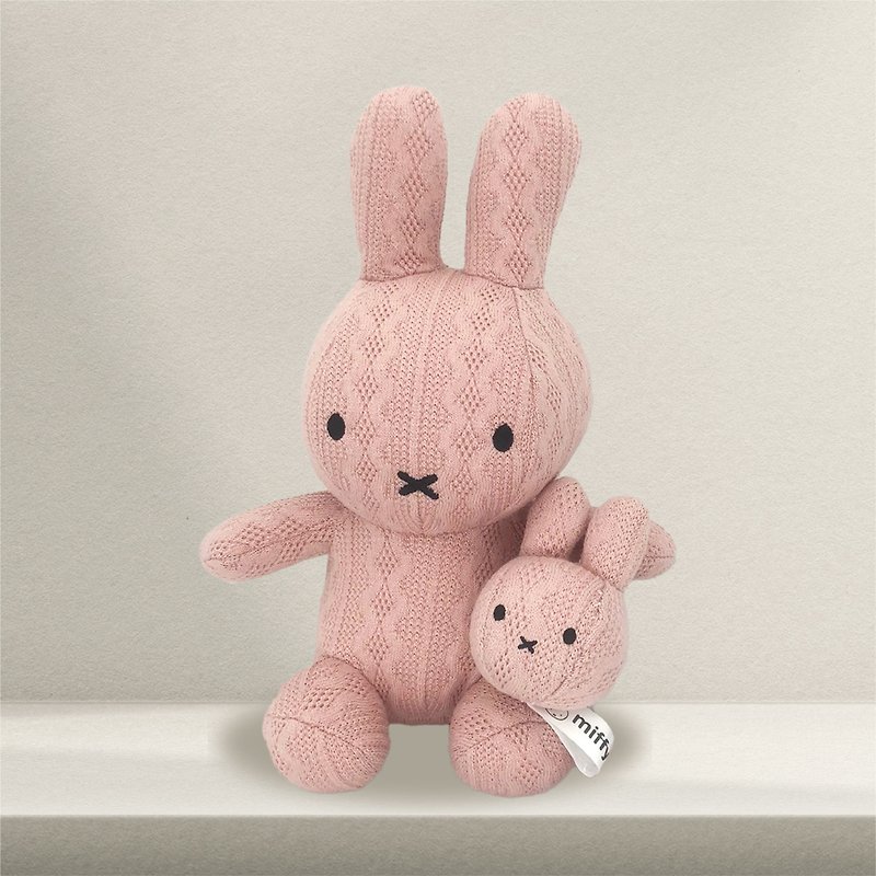 【MIFFY】Knitted Doll Series Lotus Pink - ตุ๊กตา - ผ้าฝ้าย/ผ้าลินิน สึชมพู