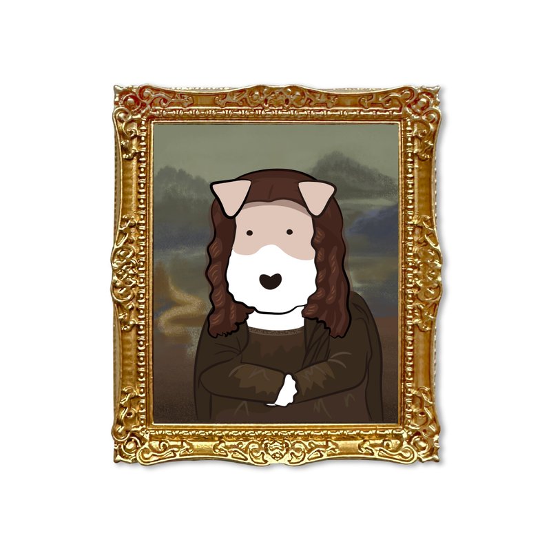 Wirefoxterrier 剛毛獵狐梗 梗梗相框磁鐵 特特的微笑 - 其他 - 壓克力 金色