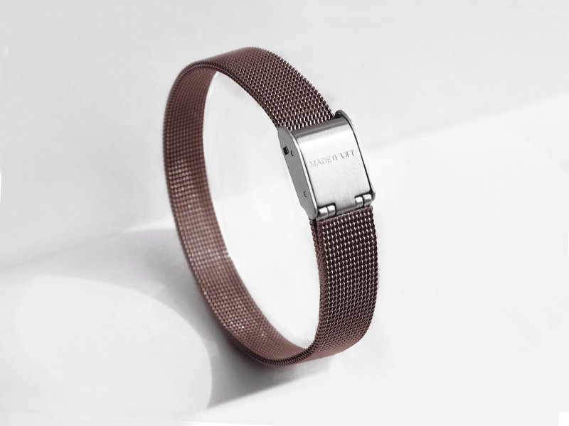 Stainless Steel Mesh Bracelet | Bronze - Bracelets - Stainless Steel Brown