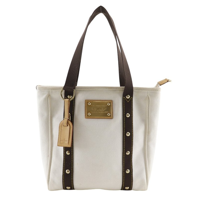 【日本直送】ルイ・ヴィトン LOUIS VUITTON カバMM トートバッグ アンティグア M40036 キャンバス エクリュ 白/茶 SP1005【中古】 - 手提包/手提袋 - 棉．麻 白色