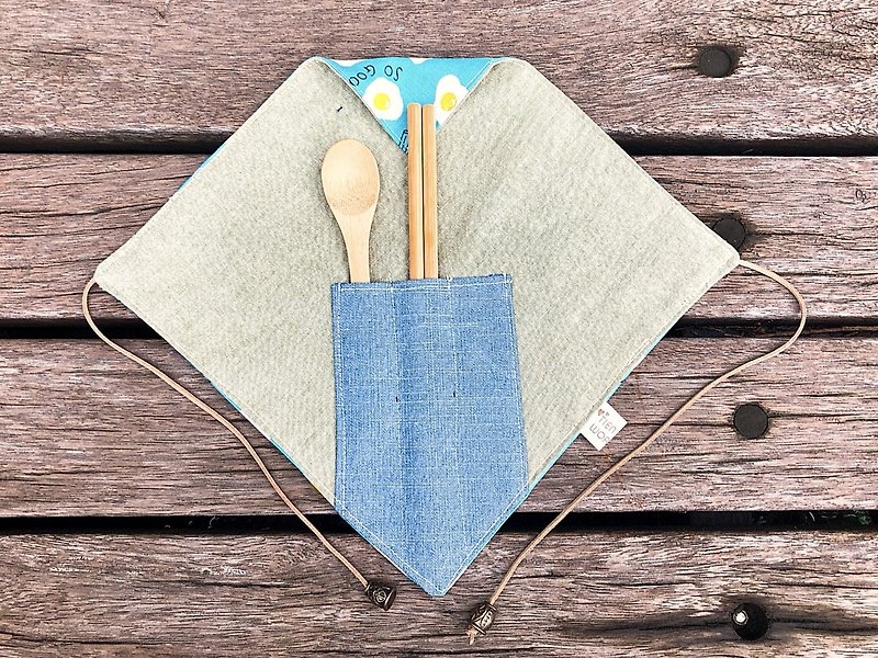 新款和風餐具組(附木頭餐具)-荷包蛋 - 筷子/筷子架 - 棉．麻 