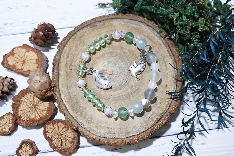 Birdsong – natural crystal bracelet - Bracelets - Crystal Green