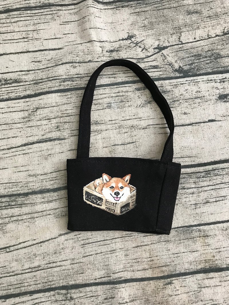 | Cup Drink Cup Set | Hand Drawn | Shiba Inu - Beverage Holders & Bags - Cotton & Hemp 