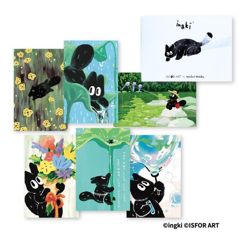ingki 明信片 6入/組 - 卡片/明信片 - 紙 白色