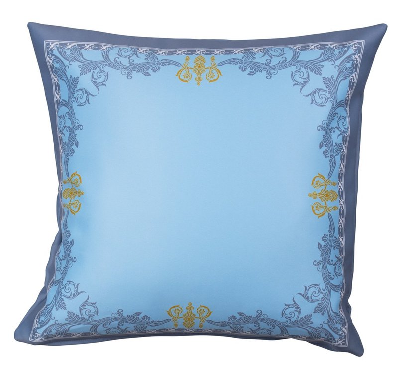 Plant Totem Classic Aqua Blue Pillow (45cmX45cm) - หมอน - เส้นใยสังเคราะห์ หลากหลายสี