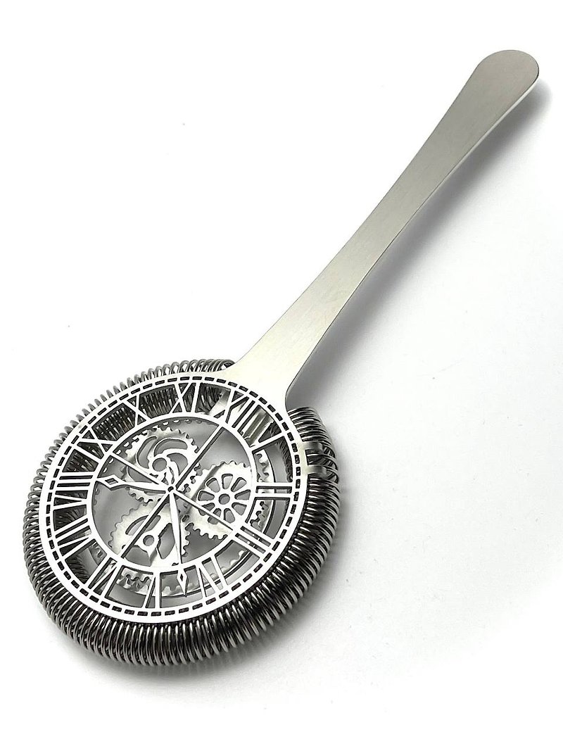Chronometer 3D Hawthorne Cocktail Strainer - Bar Glasses & Drinkware - Stainless Steel Silver