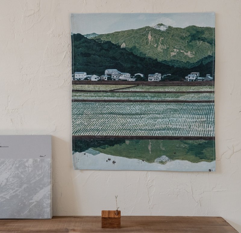 台灣山掛布 - 池上 41 x 46 cm - 海報/掛畫/掛布 - 棉．麻 綠色