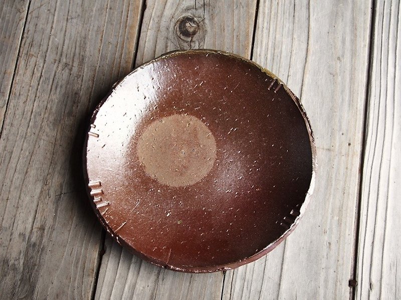 備前 皿・ぼた餅（約20.5cm）＿sr4-037 - 小皿 - 陶器 ブラウン