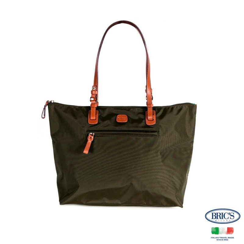【BRIC' S】X collection 大容量 肩背旅行袋(附小側背包) 橄欖綠 - 行李箱/旅行袋 - 其他材質 綠色