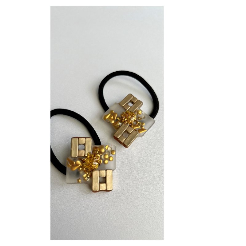 玄關 | 樹脂細工髮飾 | 髮圈 | 髮繩 | hair tie/elastic - 髮夾/髮圈 - 其他材質 金色
