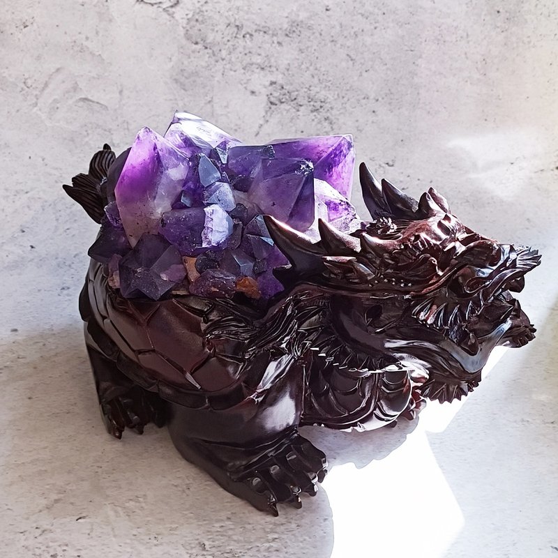 AC28 Congo Amethyst Dragon Turtle - ของวางตกแต่ง - คริสตัล 