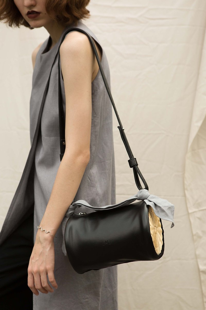 Charcoal Cylinda bag (black) - Handbags & Totes - Other Materials Black