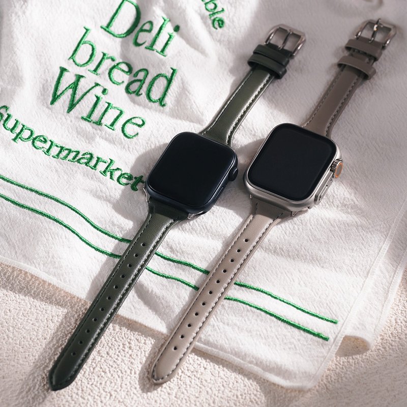 Apple watch - 車線真皮縮腰蘋果錶帶  真皮錶帶 - 錶帶 - 真皮 