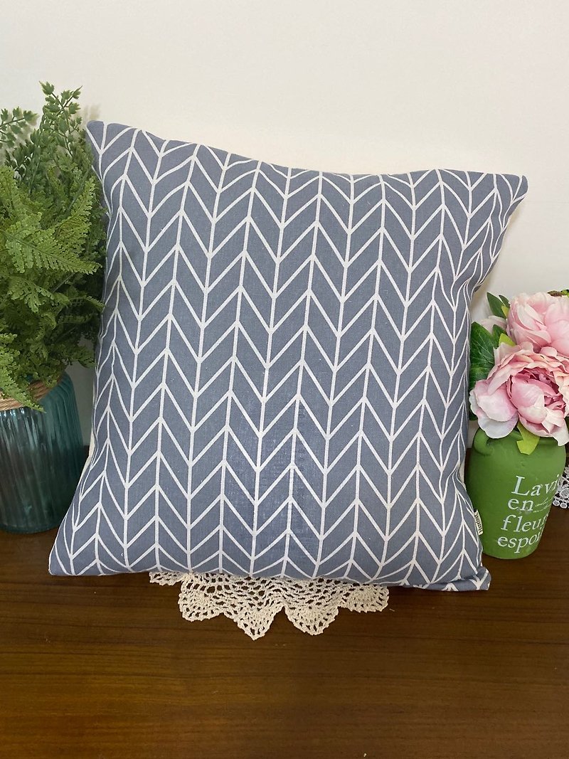 Nordic Style Gray Geometric Pattern Throw Pillow Cushion Pillow Cover - Pillows & Cushions - Cotton & Hemp Silver