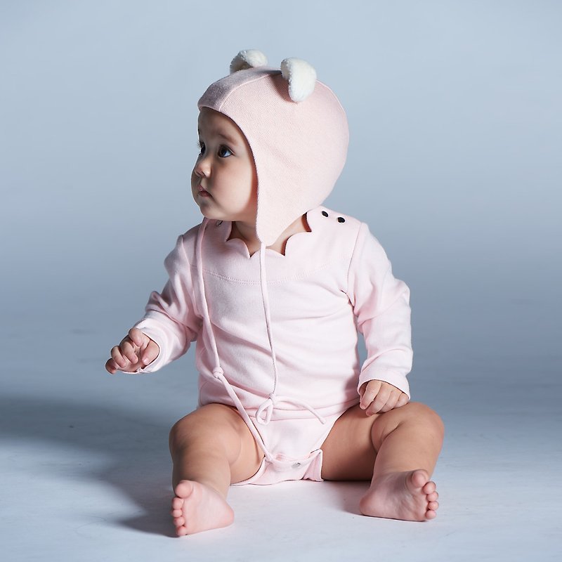 杜樂麗花園包屁衣 (粉/黃) - 嬰兒連身衣/包被/包巾 - 棉．麻 粉紅色