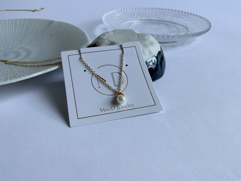 Mermaid's Tears  Pearl Pendant Necklace - สร้อยคอ - ไข่มุก ขาว