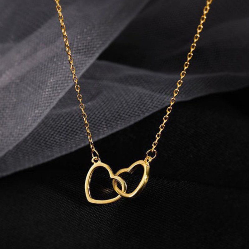 [SoLight Yanqing] Valentine’s Day Exclusive Choice Concentric Collarbone Chain Necklace SL202 - Necklaces - Other Materials Gold