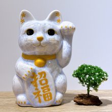 清水焼  猫三彩まねき猫（左手） 清水焼 猫三彩まねき猫（左手） 清水焼 猫三彩まねき猫（左手