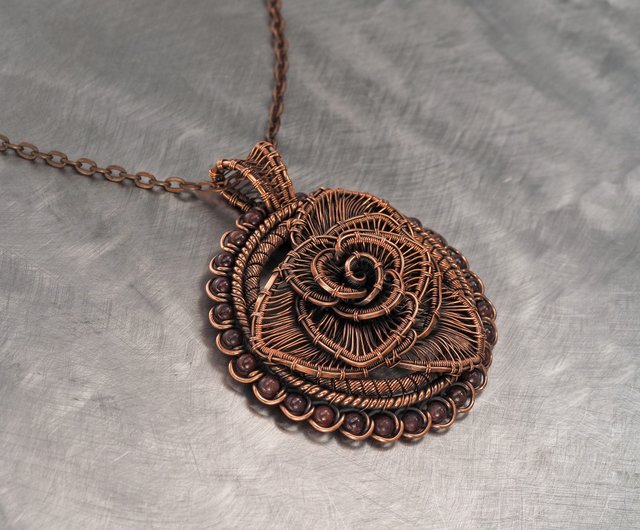 Large Spiral Flower Necklace