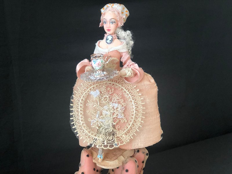 1/12 mini art doll, Chocolate girl, Marie Antoinette. - Stuffed Dolls & Figurines - Other Metals Pink