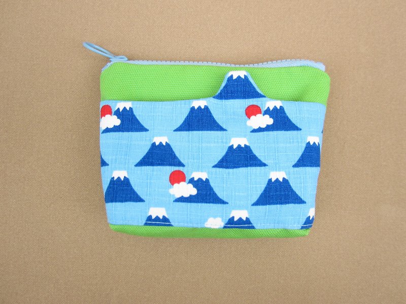 *富士山天空藍 /造型口袋零錢包* - 零錢包/小錢包 - 其他材質 藍色