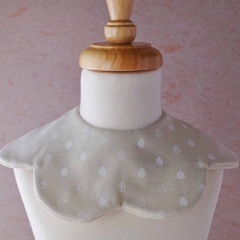 Quadruple yarn donut bib bib - beige raindrops (double-sided available) - Bibs - Cotton & Hemp Khaki