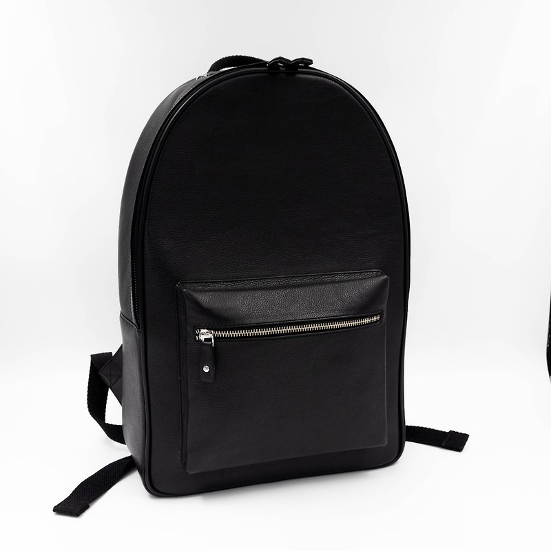 Leather Backpack Black - Backpacks - Genuine Leather Black