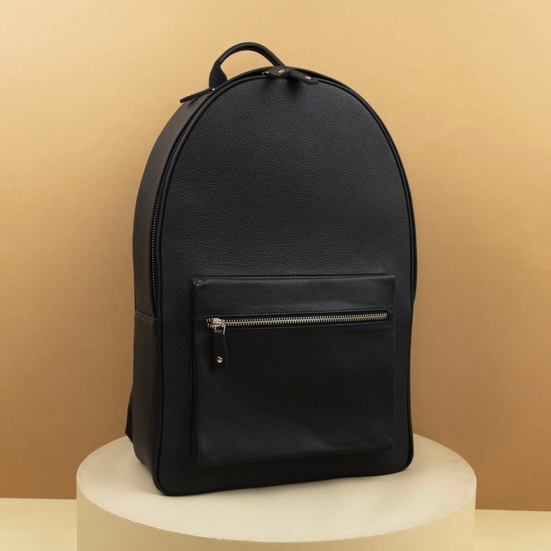 Leather Backpack Black - 背包/後背包/書包 - 真皮 黑色