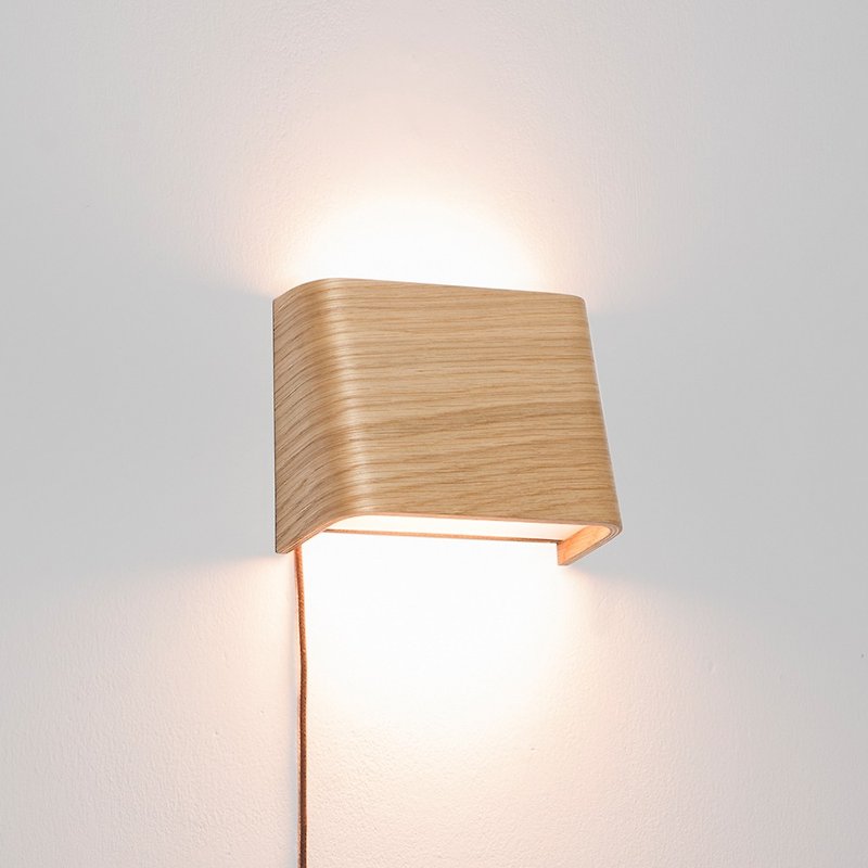SLICEsLEDウッドタッチウォールライト∣デュアル光源スイッチング∣台形 - 照明・ランプ - 木製 ブラウン