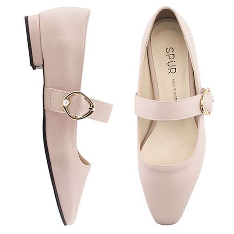 PRE-ORDER SPUR 珍珠扣帶瑪麗珍鞋 PS9017 PINK - 女款休閒鞋 - 人造皮革 粉紅色