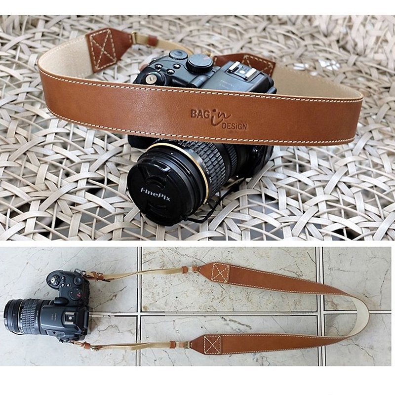Leather Camera Strap Hand made  Classic Neck Strap - 菲林/即影即有相機 - 真皮 