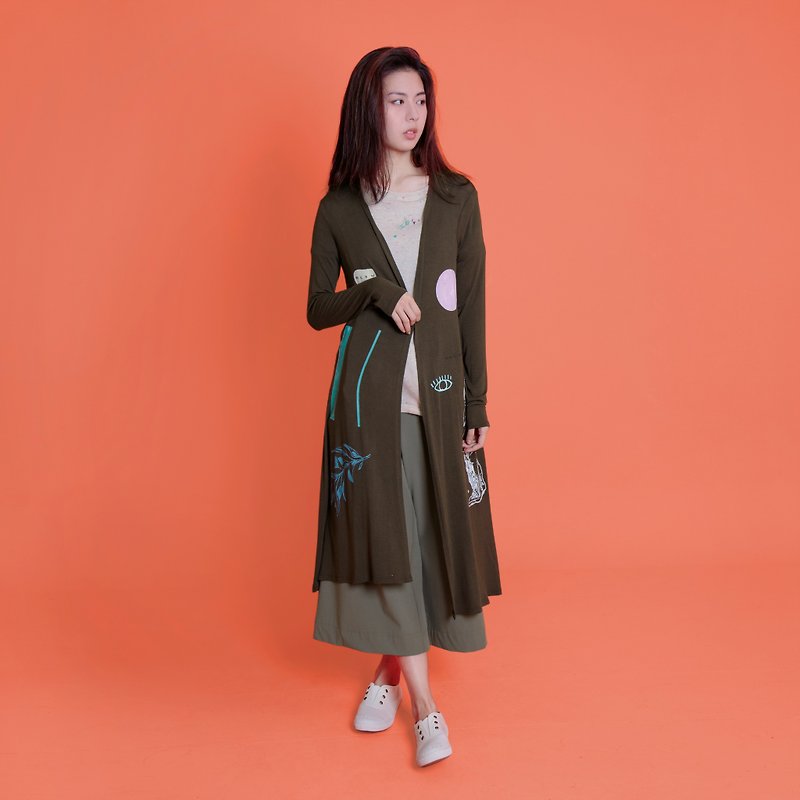 Thin long sleeve long version - Women's Casual & Functional Jackets - Cotton & Hemp Green