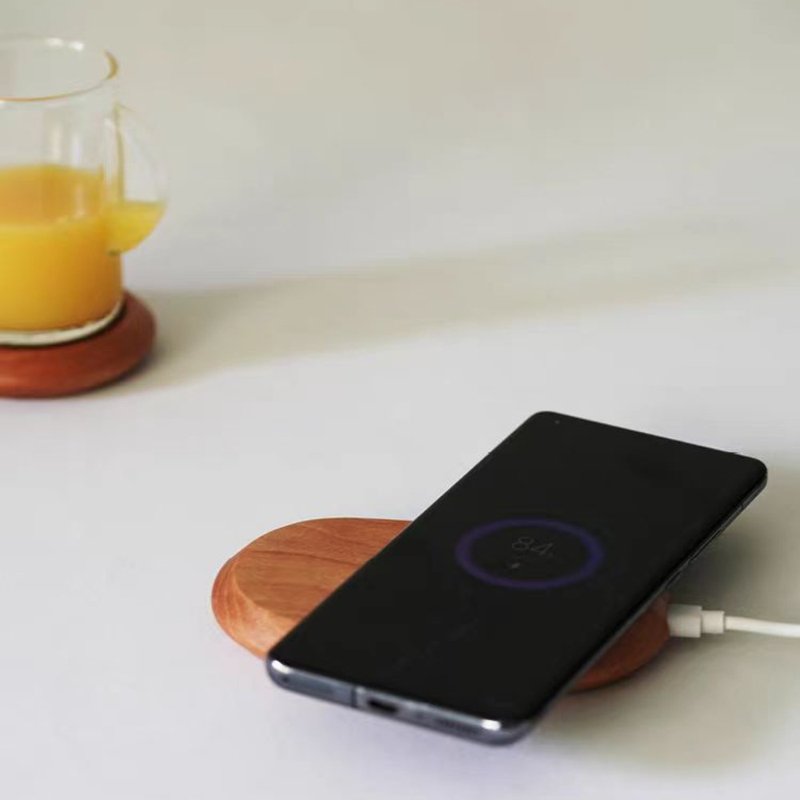 Wireless Charging Stand for Apple and Android Universal Black Walnut and Cherry Wood 15W - ที่ชาร์จไร้สาย - ไม้ 