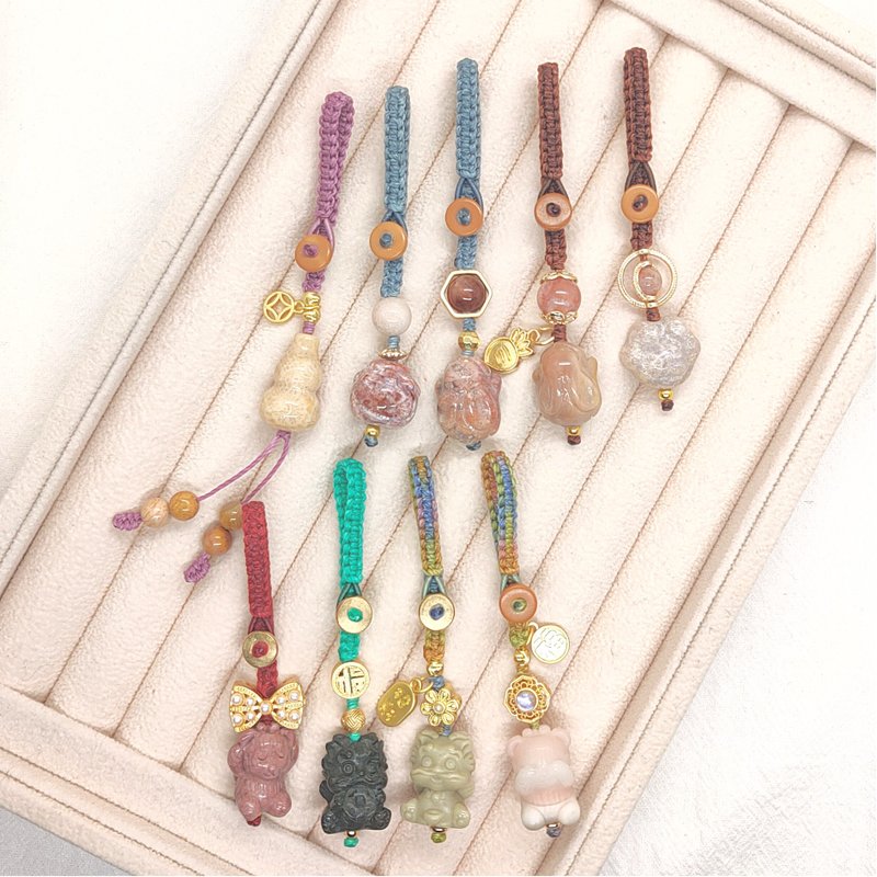 Bag Hanger/Keychain/Pendant/Alxa/Coral Jade/South American Wax Thread - ที่ห้อยกุญแจ - วัสดุอื่นๆ 